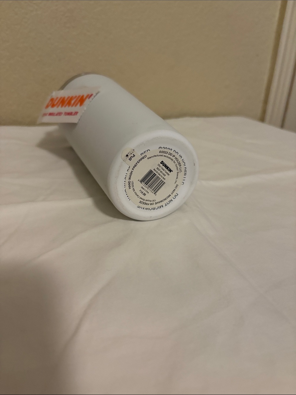 Dunkin' 20 oz Stainless Steel Insulated Tumbler White Logo Twist Lid & Straw NWT - Picture 4 of 5